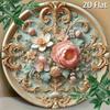 2D Flat 20*20cm1pc Pastoral Beautiful&elegant Peony Theme Round Art Plaque, Vintage Pink Floral Design Decorative Plate Perfect for Cafe&window&Garden