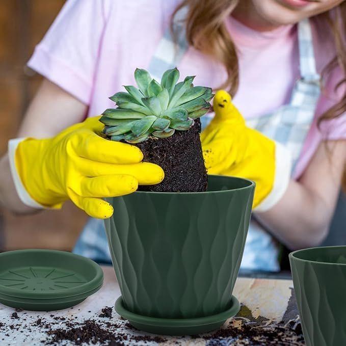 6.3 Inch Flower Pots for Home Decoration, Indoor Plant Pots, Gardening Pots for Plants, Plastic Flower Pots for Garden Plants