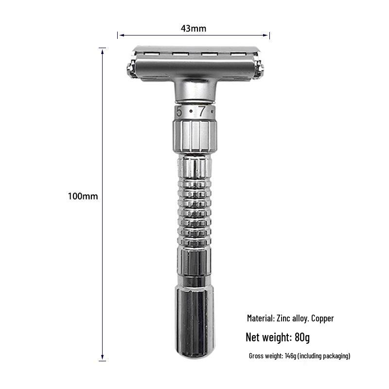 Adjustable Men's Double-Sided Twist-Open Manual Shaving Razor