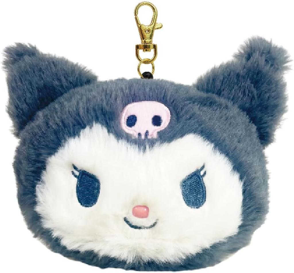 Чехол для пропуска Face Pass с держателем для катушки Commuter Plush Kuromi Set (Пропускной футляр, кольцо)