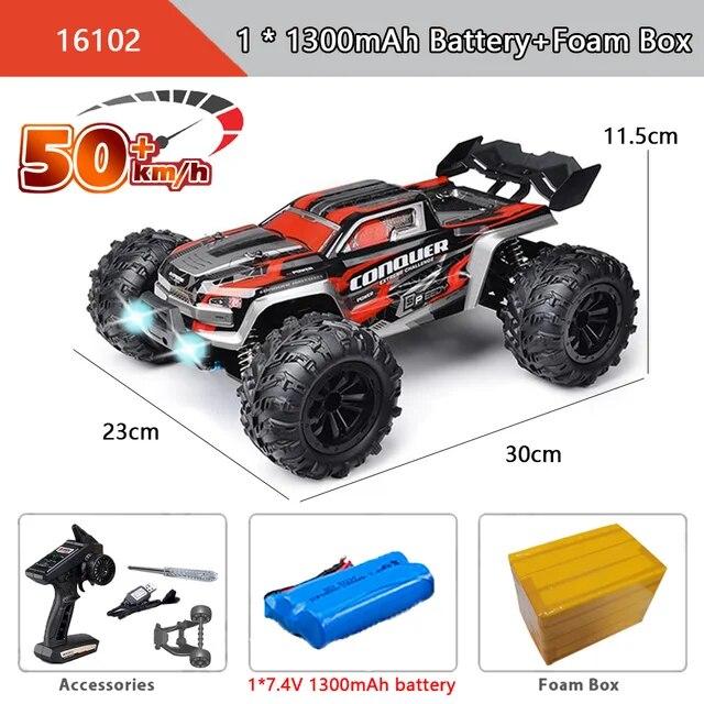 Новый автомобиль 4x4 с дистанционным управлением, 50 км/ч, со светодиодными фонарями, внедорожный 4x4, высокоскоростной дрифтовый монстр-трак, бесщеточный гоночный автомобиль для детей и взрослых, игрушки в подарок