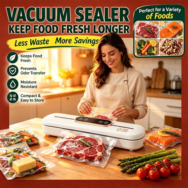 Mini Vacuum Sealer for Food Preservation, Compact & Automatic