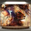 Lion and Woman Portrait Poster Wall Art Picture HD Print Abstract Canvas Painting Indian Girl Modern Living Room Home Decoration