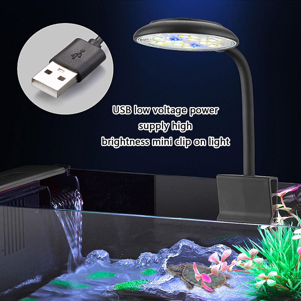 Светодиодный аквариумный светильник для аквариумов Полный спектр Клипсовое освещение Регулируемая яркость Отлично подходит для коралловых рифов Аквариум