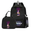 3Pcs/set Cartoon K-Pop Printed Backpack with Handbag Pencil Case for Teenager Student Boy Girl Schoolbag Bookbag Large Capacity Travel Bag Mochila