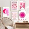 Abstract Pink Matisse Museum Map Flower Market Wall Art Canvas Painting Nordic Posters and Prints Living Room Decorative Murals