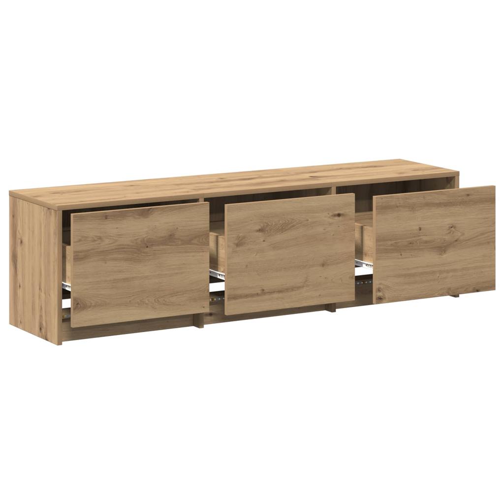TV Cabinet with LED Artisan Oak Finish 140 x 34 x 40 cm Particleboard