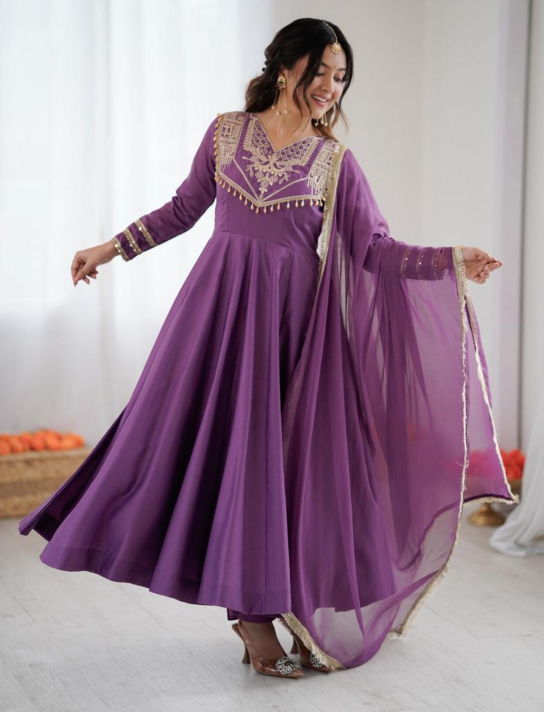 Long Anarkali Gown Salwar Suit Dress Women Bollywood Ethnic Wear Kurta Pant Dupatta Set