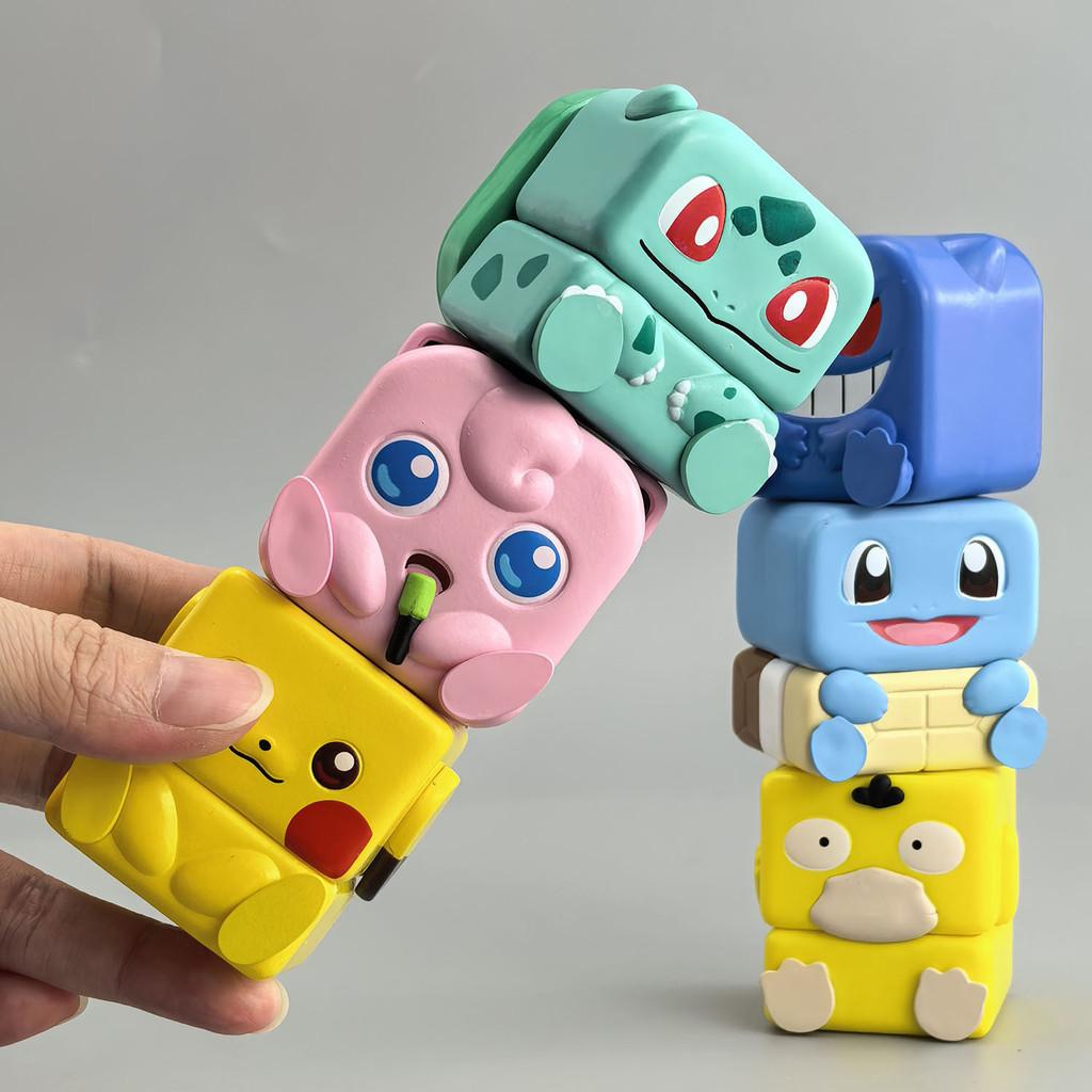 Магнитные фигурки Pokemon из ПВХ, которые можно ставить друг на друга, для снятия стресса, коллекционная игрушка для детей и взрослых
