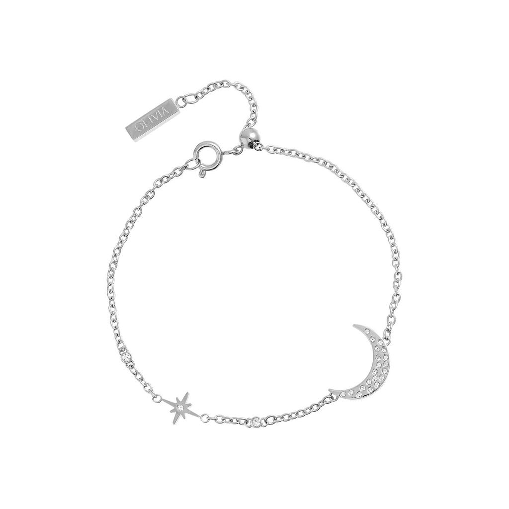 Olivia Burton Celestial North Star Moon Silver Bracelet Women's & (obj24100061)