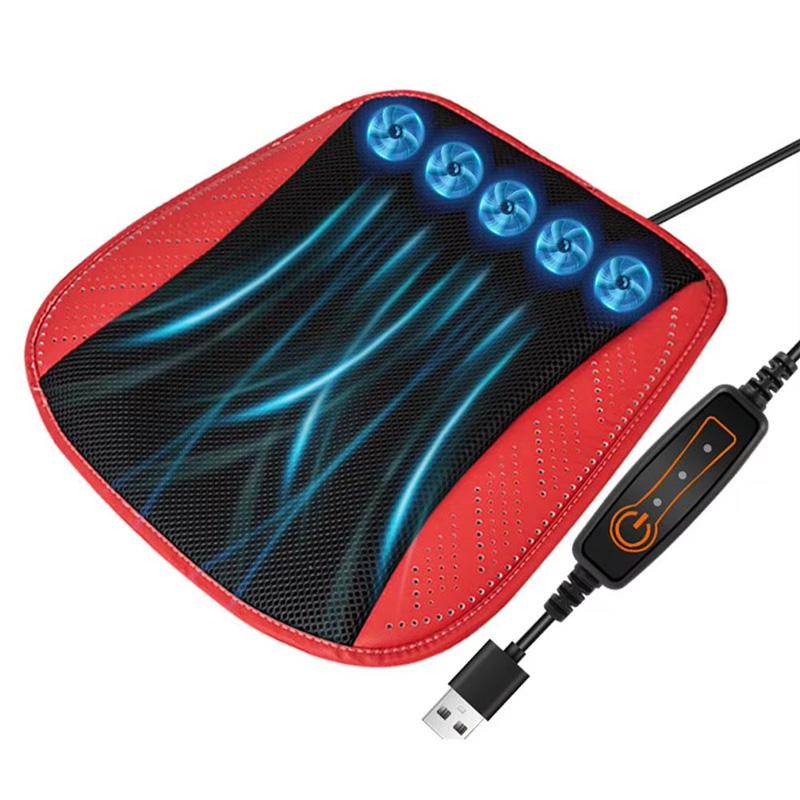 Портативная охлаждающая подушка для автомобиля с вентилятором, 3 регулируемые скорости, подушка для сиденья, многофункциональная подушка для вождения для грузовика, офисного кресла, универсальная