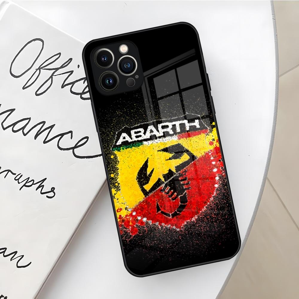 ABARTH Италия Чехол для телефона автомобиля для Iphone 16 15 14 12 11 13 Pro Max Mini X Xr Xs Se 8 Plus Стеклянный Чехол
