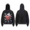 Saint Michael Angel Print Hoodie Men Women American Streetwear Washed Pullover Sweatshirt Casual Loose Fit
