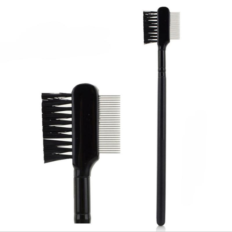 Eyebrow Comb Eyelash Brush Steel Teeth Dual-Comb Extension Brush Metal Comb