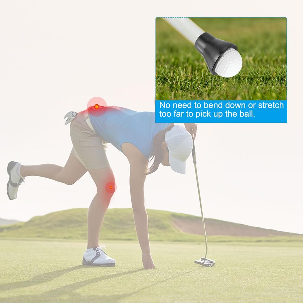 PATIKIL 8 предметов для извлечения мячей для гольфа, резиновая ручка-паттер с присоской, задняя часть для пикера, верхняя трубчатая ручка, черная