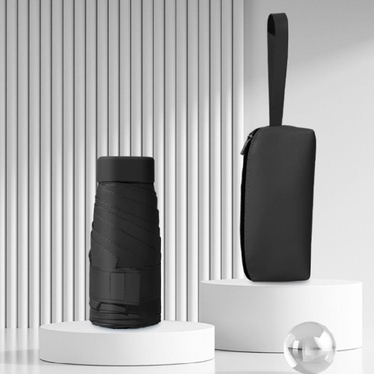 Small Rain and Sun Umbrella Pocket Size Rain Cover with Storage Box Foldable