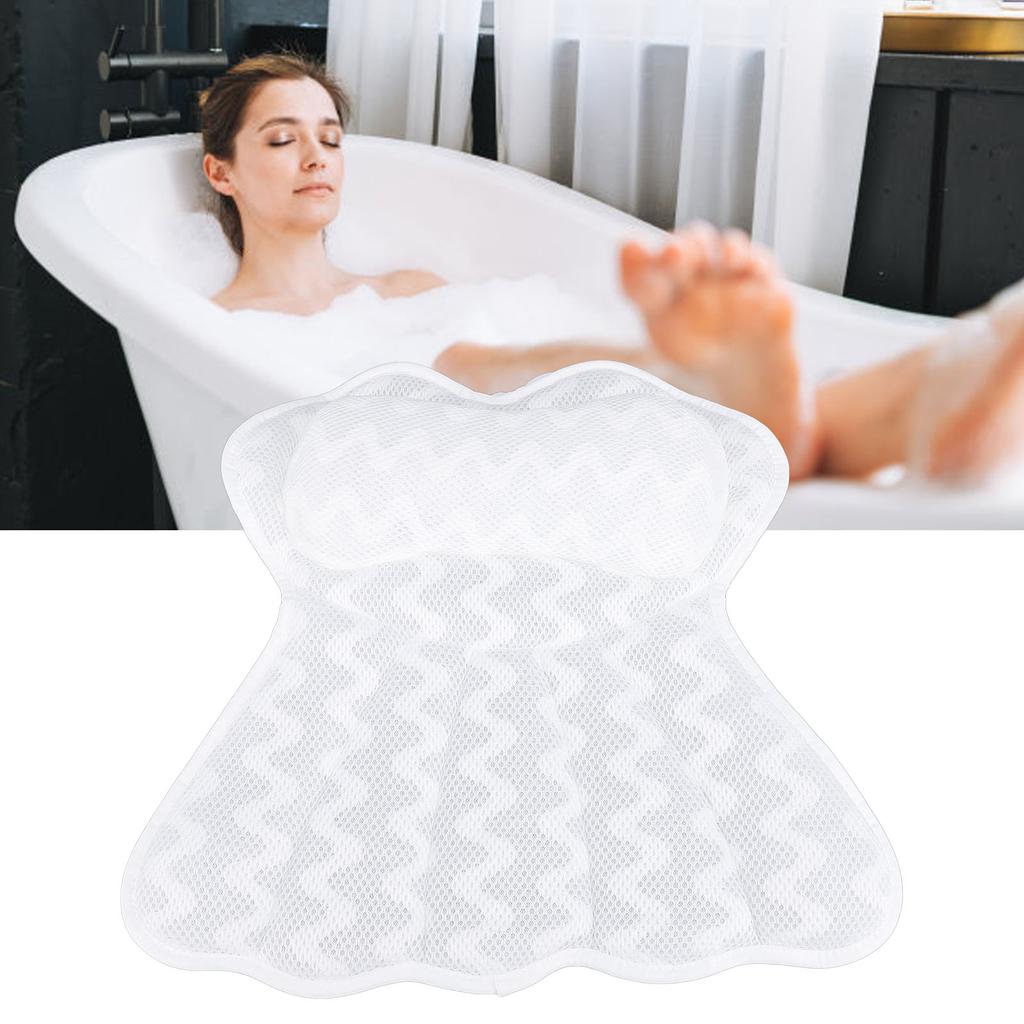 Подушка для ванны Подушка для ванны 4D дышащая сетчатая ткань Подголовник для ванны с 6 присосками для головы N
