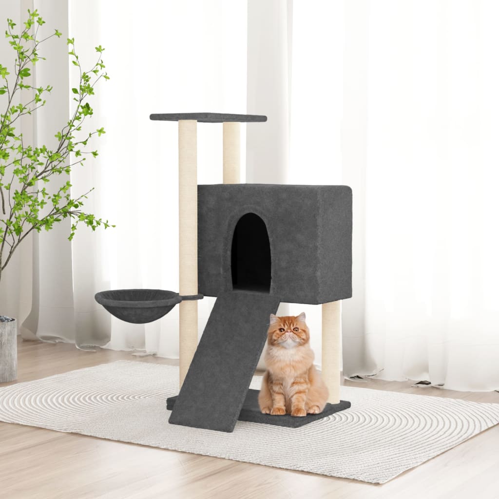 Scratching Post with Sisal Scratching Posts Dark Grey 96 cm