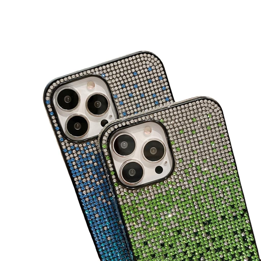 Подходит для Samsung S25 Градиентный чехол для телефона со стразами S23ultra Звездное небо Полный бриллиант S24 Прямой край S22 Роскошный