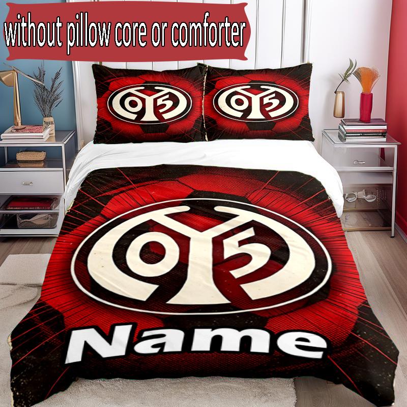 3pcs Duvet Cover Set (1*Duvet Cover + 2*Pillowcase, Without Core), Custom Name 05 1FSV Mainz 05 Pattern Bedding Set, Home Bedroom Decor Gift