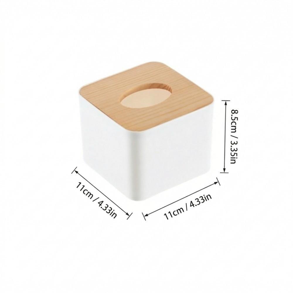 Square Tissue Box Holder Wood, PP Storage Organizer Kitchen Tissue Box Cover Home Use