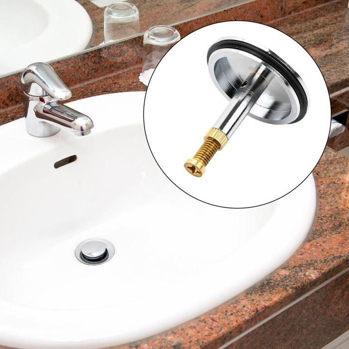 Bouchon de vidange universel en laiton réglable 50–55 mm pour baignoire et évier, finition argent