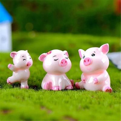 1 набор Kawaii Mini Pigs кукольный домик Сказочный сад Пейзаж Семейные аксессуары Домашний стол Декор для гостиной Принадлежности Креативные подарки