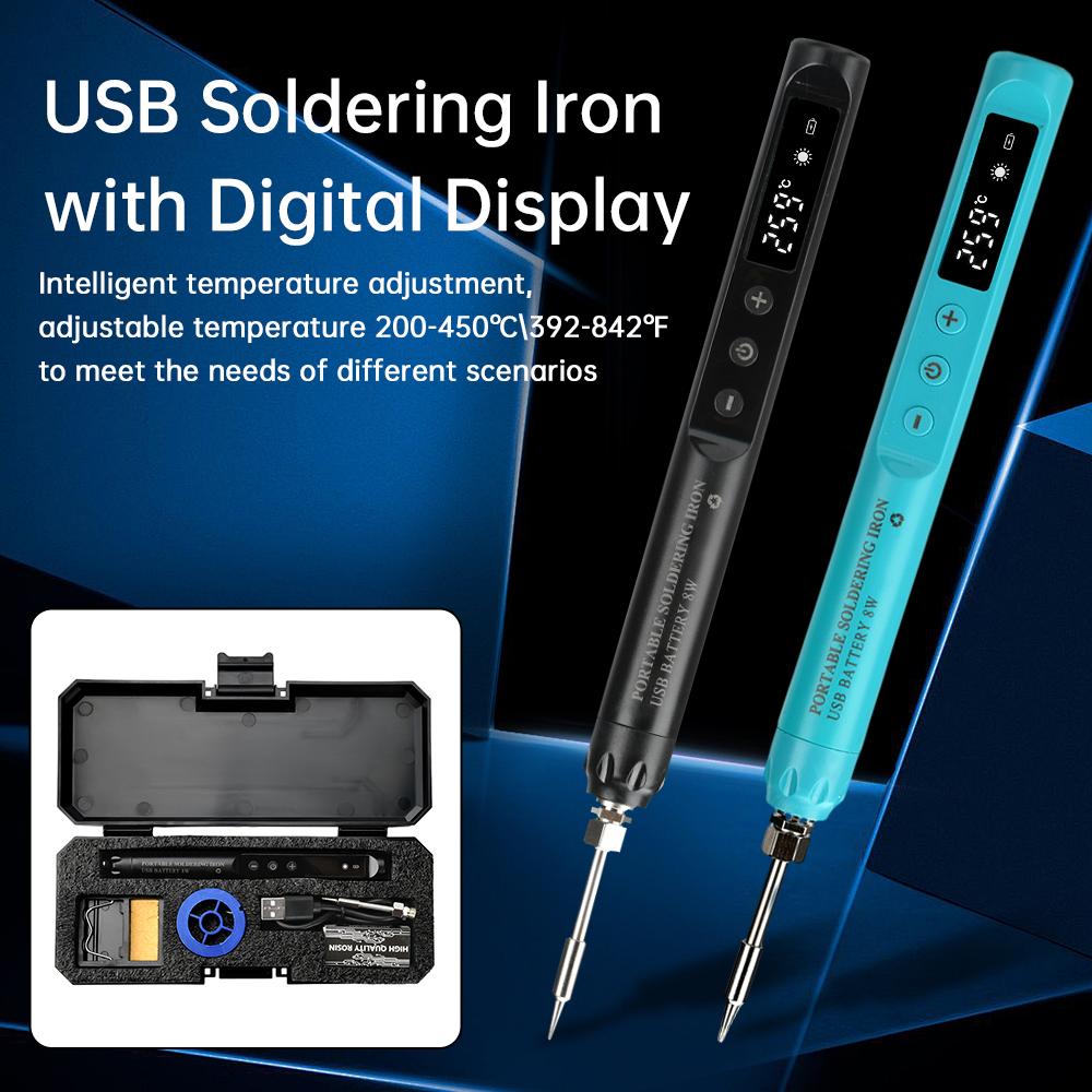 USB-паяльник Мини-маленький набор паяльников Регулируемый паяльник Портативный Type-C Интерфейс Аккумулятор 800 мАч