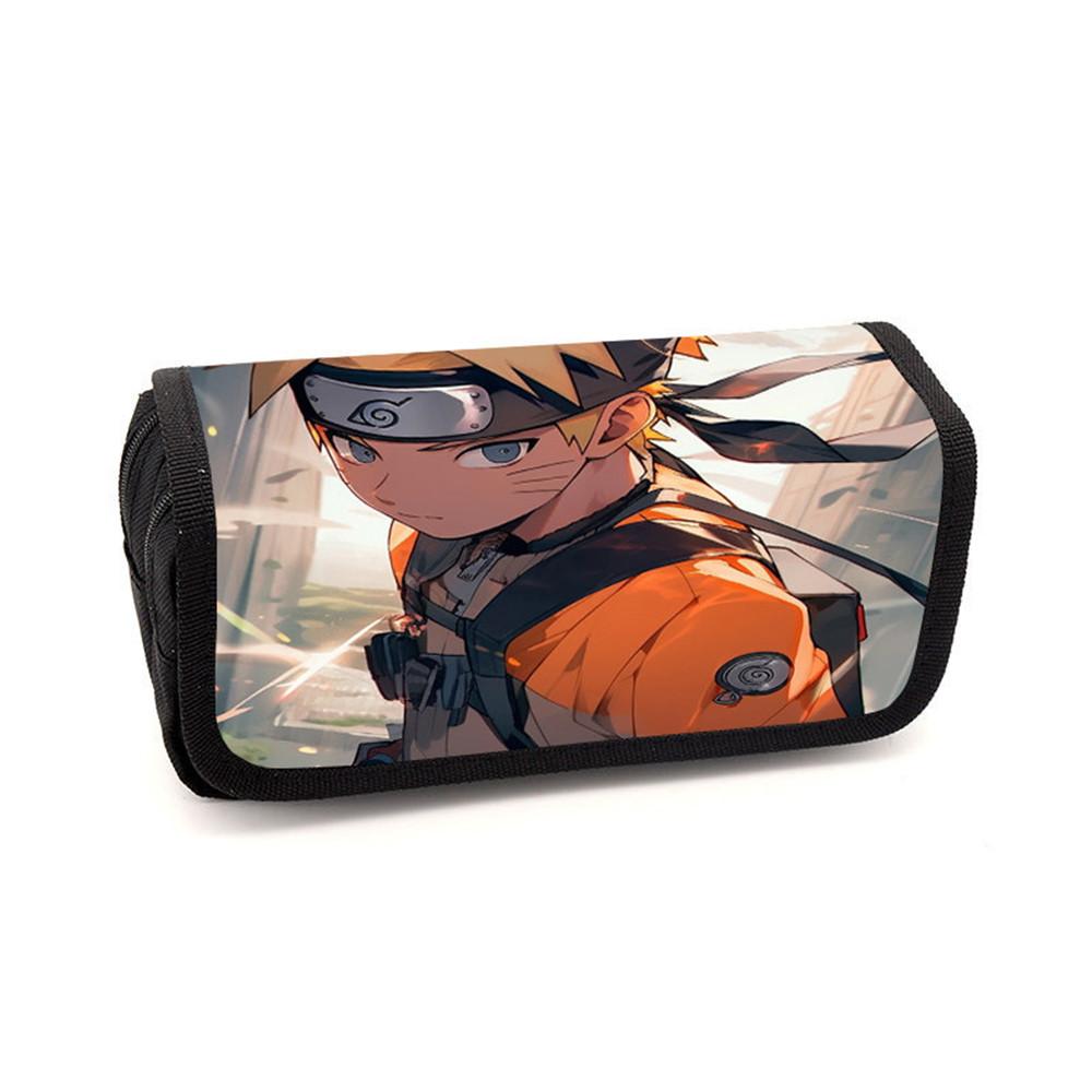 Мультяшный пенал NARUTO Двухъярусный пенал-раскладушка Легкие канцелярские принадлежности для мальчиков и девочек от 6 до 10 лет Школьное ежедневное использование