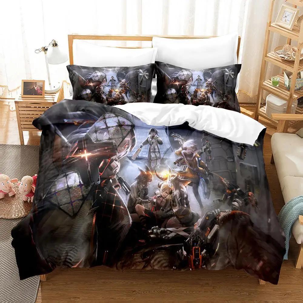 NEw Kawaii Anime Arknights Bedding Set Single Twin Full Queen King Size Bed Set Adult Kid Bedroom Duvet Cover Sets Home Textiles