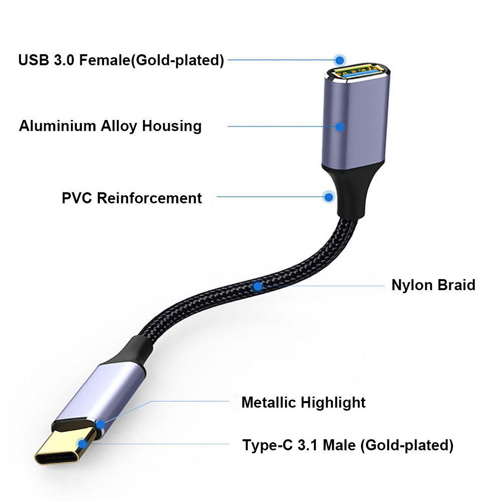 Laptop Extension Wire Male to Female Data Cord Professional Type-C to USB 3.0 A Cable