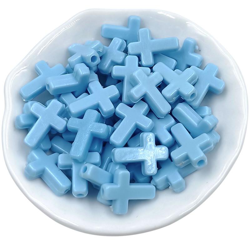 Home Party Supplies Fashion System Cream Spring Color DIY Jewelry Accessories Cross Loose Beads Necklace Bracelet Macaron Color 50Pcs