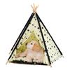 Палатка-домик Палатка-типи для питомцев Кемпинг для собак и кошек Домик для питомцев для использования в помещении Пятиугольный дизайн с подушкой Дышащая Стираемая Складная Скандинавский лист