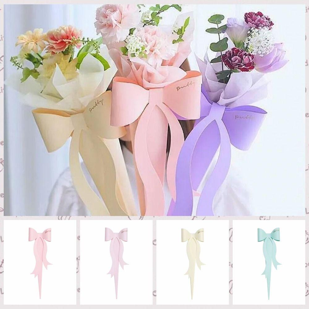 Bowknot Paperboard Bouquet Bag Decorative Bouquet Box Bowknot Flower Packaging Box Birthday