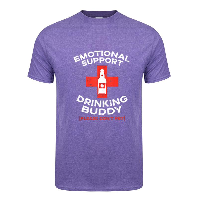 Summer Casual Unisexs Tshirt Emotional Support Drinking Buddy Adult Funny Drinking T Shirt Unisex Tops Tee DY317