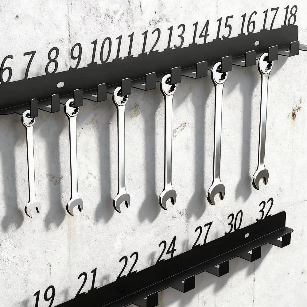 Metal Wrench Sorting Rack Multi-Hole Wrench Storage Rack For Workshop Tool Organization