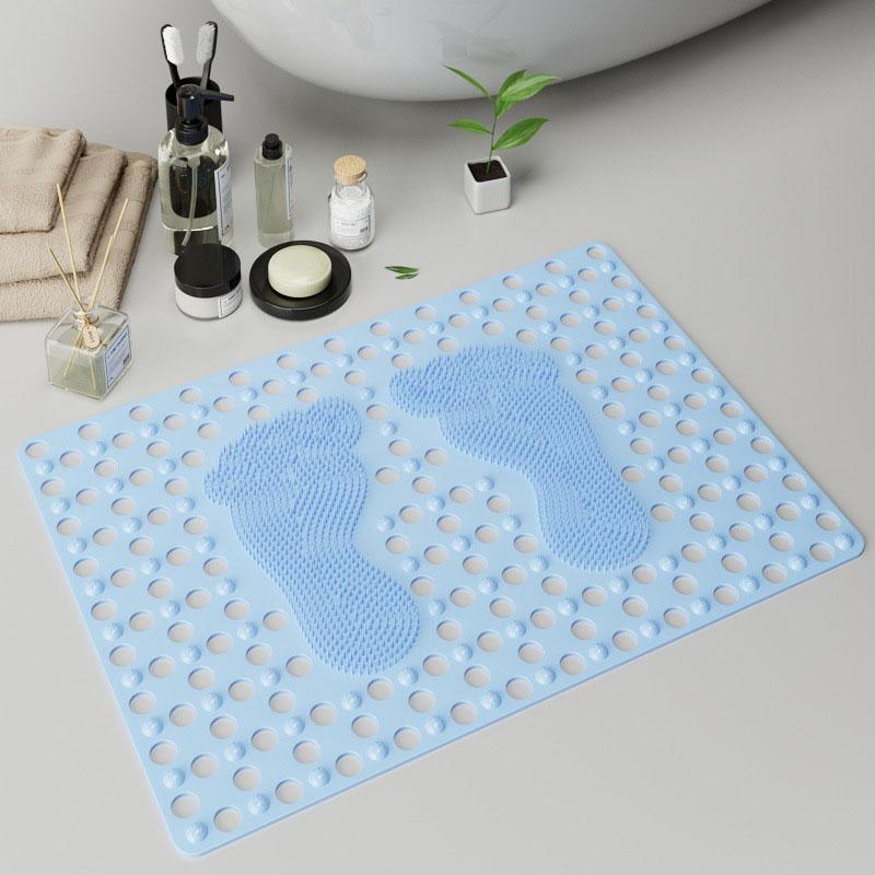 Нескользящий коврик для ванной комнаты, силиконовый массажер для ног, отшелушивающий массажный скребок для душа, коврик для душа с присоской для чистки