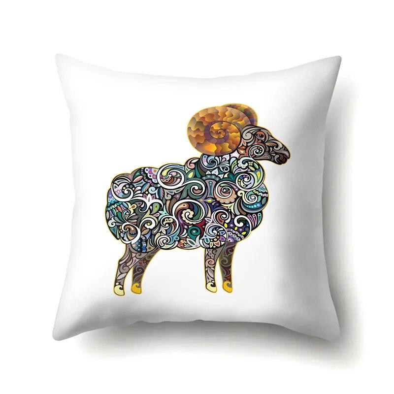 Наволочка с геометрическим рисунком, мультяшный узор, подушка для поясницы, диванная подушка