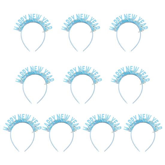 10 шт. обруч для волос с новым годом, днем рождения, тематическая повязка на голову с блестками для взрослых и детей, универсальные аксессуары для волос для вечеринок
