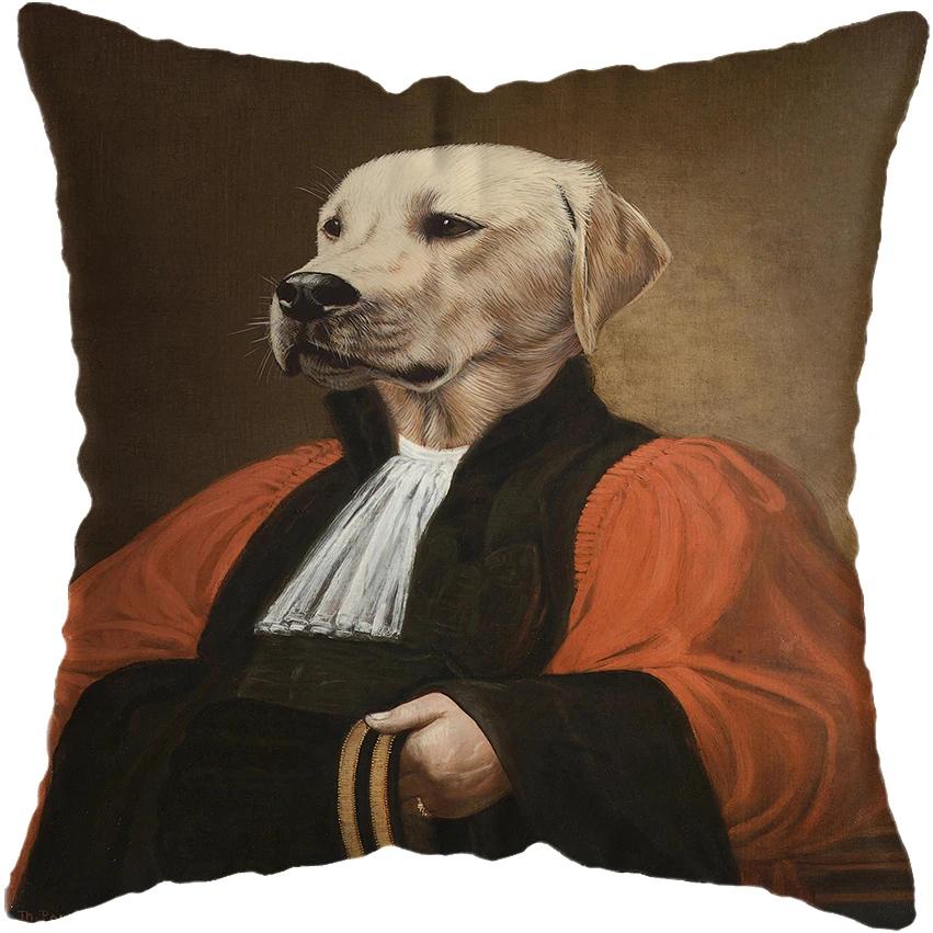 Винтажная картина Кошка Собака Животное Наволочка Декор для автомобиля Подушка Дом Диван Кровать