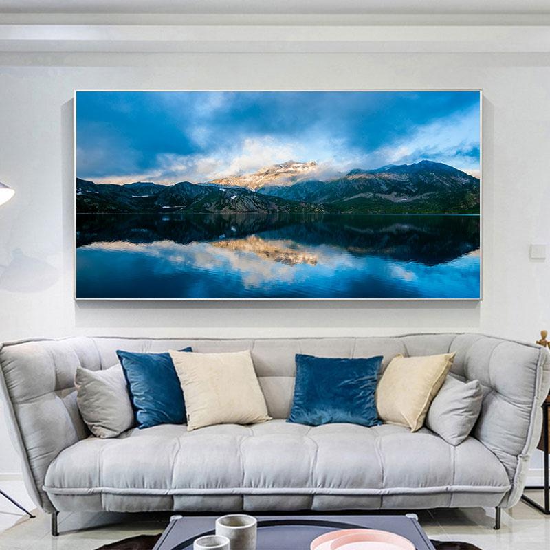 Big Size Landscape Pictures Forest Posters and Prints Trees River Reflection Canvas Painting for Living Room Home Decor Cuadros