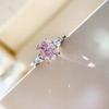 Gorgeous Square Pink Cubic Zirconia Ring for Women Temperament Sweet Girls Engagement Rings Exquisite Gift Trendy Jewelry