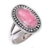 Natural Rhodochrosite Gemstone 925 Solid Sterling Silver Jewelry Ring S.8 H9n50