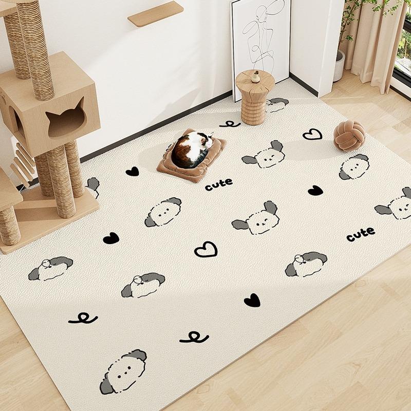 Коврик для пола для домашних животных из ПВХ кожи, водонепроницаемый ковер, коврик для ограждения для собак, устойчивые к царапинам, устойчивые к укусам коврики, протираемые, легко чистящиеся ковры