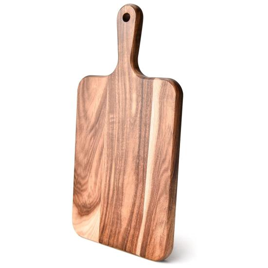 Разделочная доска из дерева с ручкой, прочная деревянная разделочная доска для мяса, сыра, овощей, хлеба, универсальная кухонная сервировочная доска