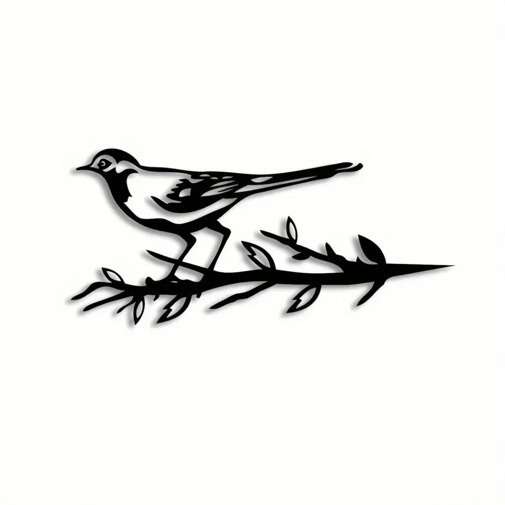 Стильная 1 шт. сорока металлическая птица садовое искусство на дереве дизайн наружного двора украшение для новоселья отличительный природный сад