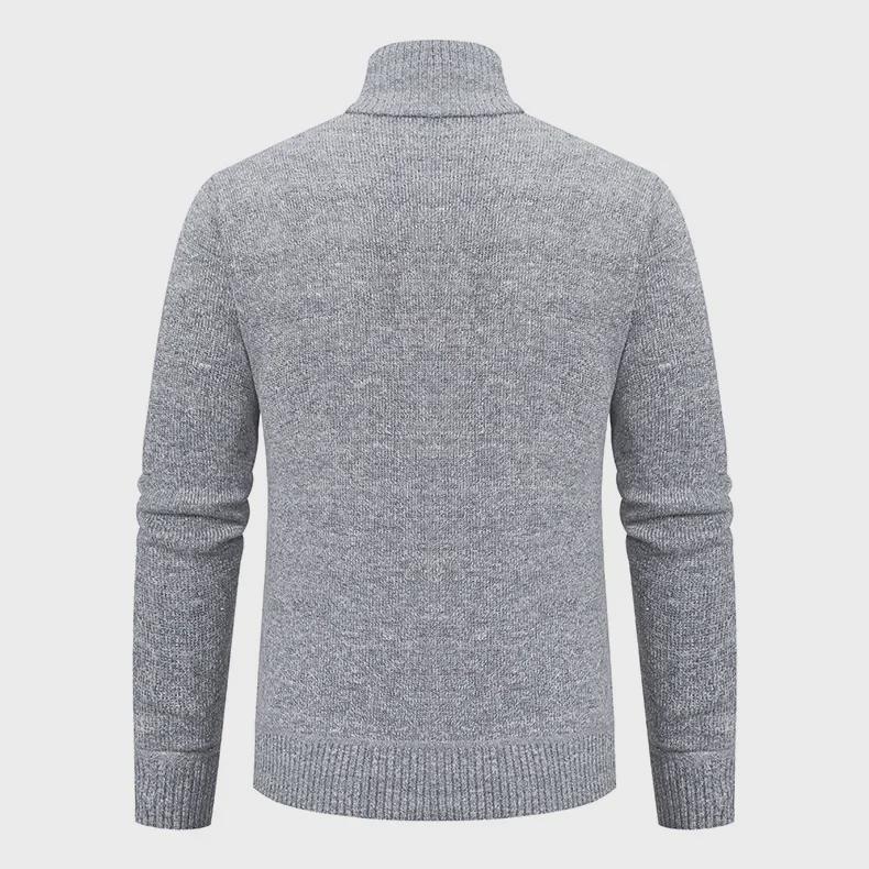 Men's Trendy Knitted Stand-Up Collar Sweater Cardigan - Autumn/Winter Warmth