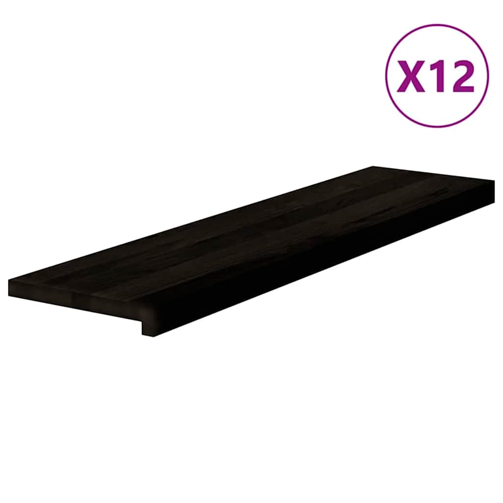 Vidaxl Stopnie Schodowe 12 Szt. Brązowe 100X30X2 Cm Lite Drewno Dębowe