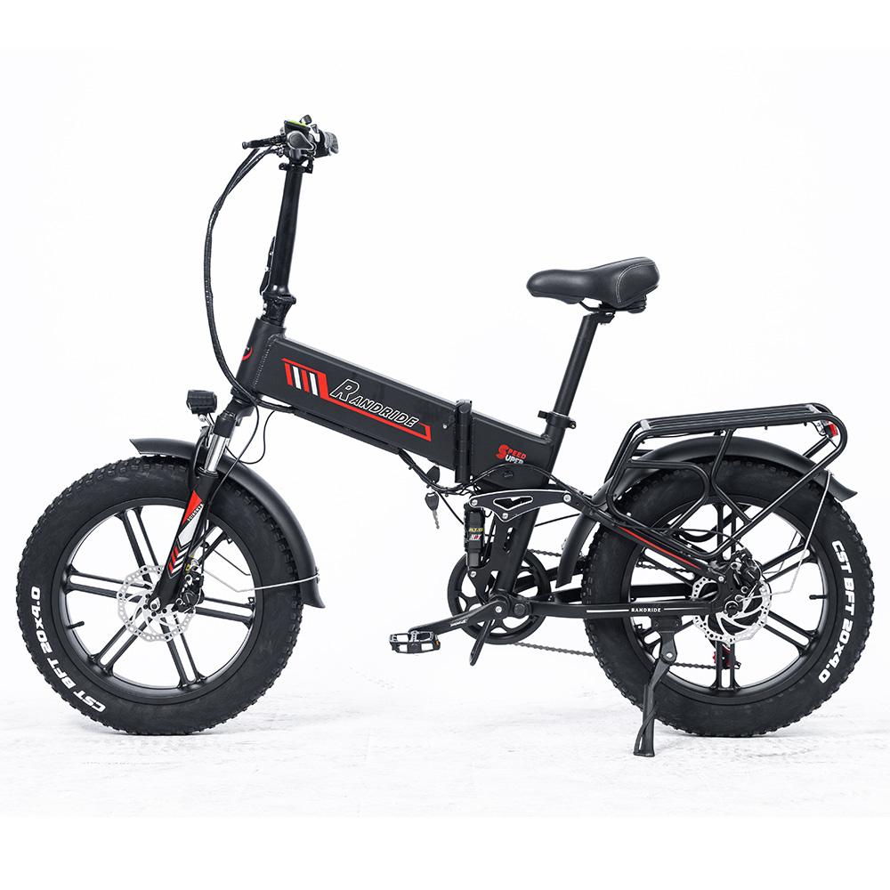 Электровелосипед Randride YX20 20-дюймовые колеса Двойной мотор 1000 Вт x 2 Складной электровелосипед 48 В 20 Ач Двойные гидравлические тормоза 7 скоростей Максимальная нагрузка 120 кг