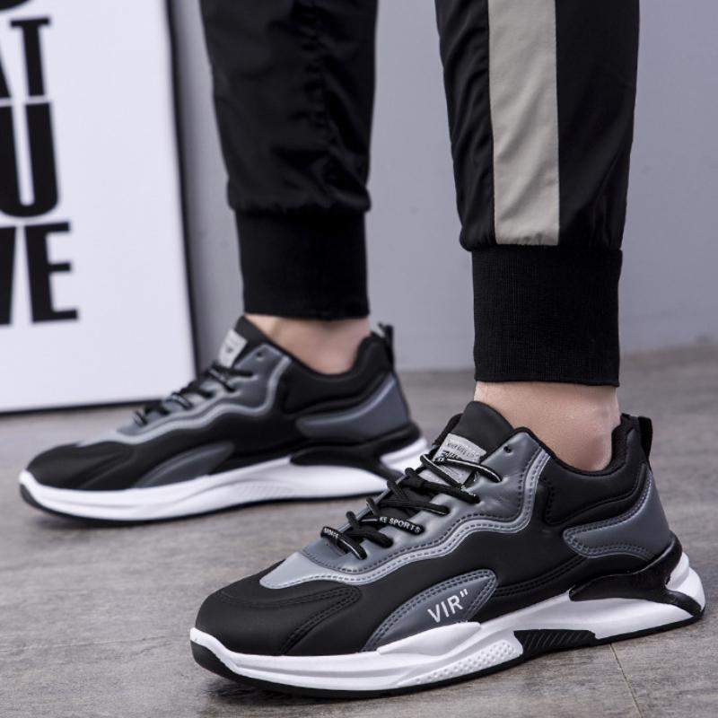 2024 Мужские одинарные туфли Новые модные повседневные простые кроссовки для бега на открытом воздухе с толстой подошвой, подходящие по цвету туфли для мужчин, осеннее время